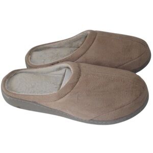 Restor Style Mens Womens Unisex Beige Memory Foam Bedroom House Slippers Medium